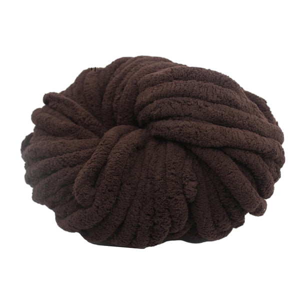 Hilo grueso de chenilla, hilo súper voluminoso, hilo grueso lavable, fibras acrílicas para cama, brazo de ganchillo, cojín para sofá tejido Café