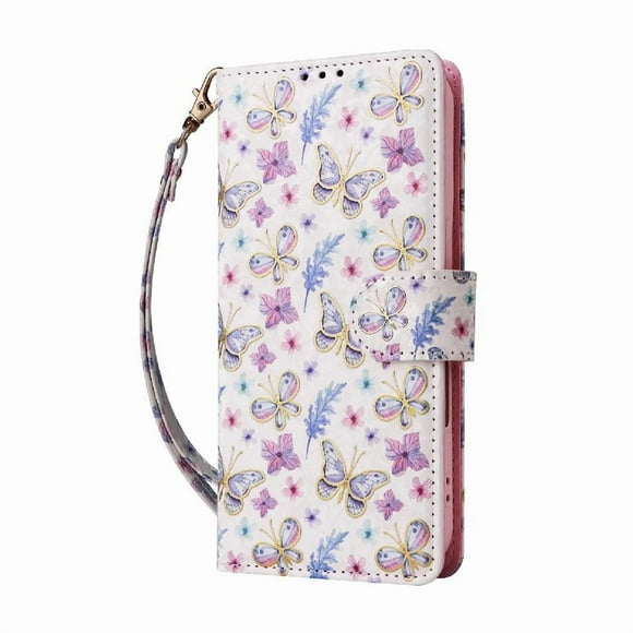 FOXDOCK Funda Tipo Cartera Floral para iPhone X/XS ,Funda con Tapa de Cuero PU, Protección Antigolpes con Ranuras para Tarjetas y Soporte