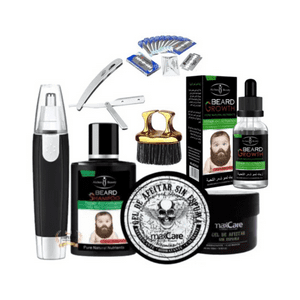 Maxcare,Aichun Beauty - Kit De Barbería: Gel De Afeitar Sin Espuma + Cepillo + Navaja Con Repuestos