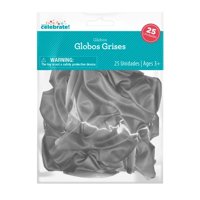 Set 25 Globos De Látex Color Gris Way To Celebrate