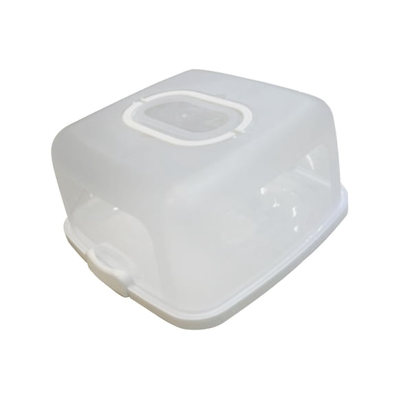 Portador de pasteles con tapa y asa, soporte multiusos para pasteles, recipientes para pasteles, soporte para pasteles, recipiente portátil para tarta Blanco