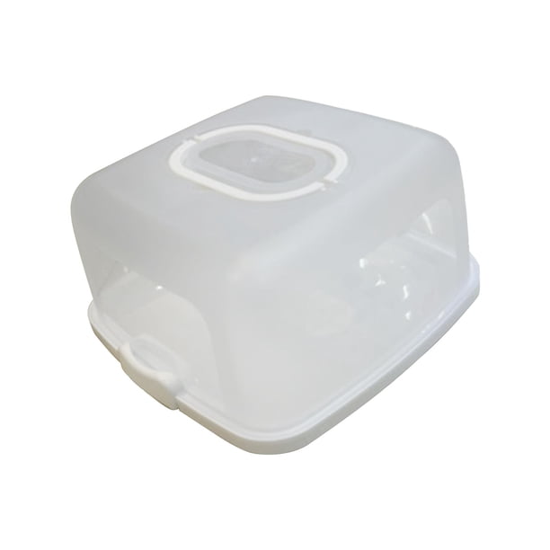Portador de pasteles con tapa y asa, soporte multiusos para pasteles, recipientes para pasteles, soporte para pasteles, recipiente portátil para tarta Blanco