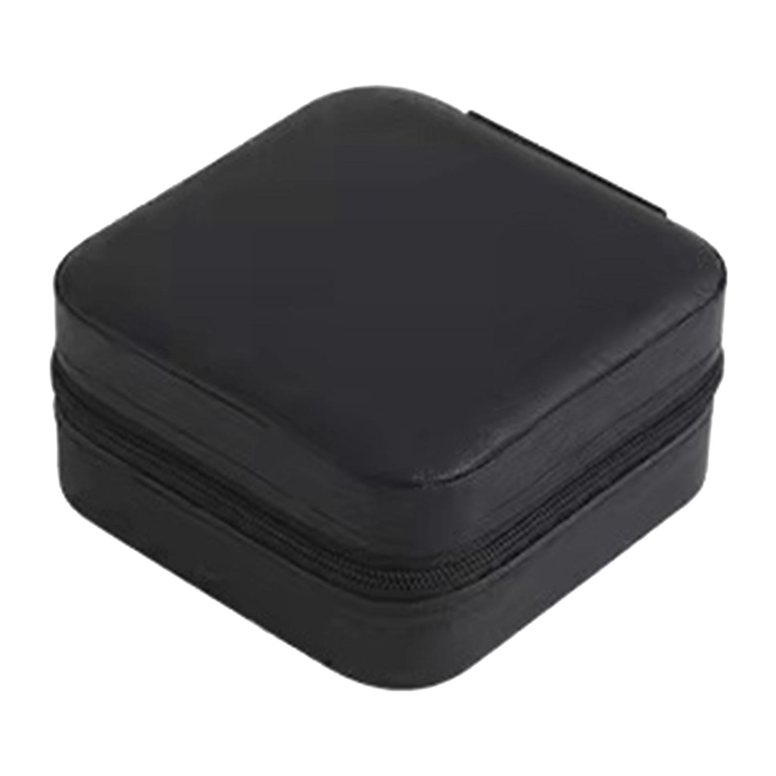 Magideal - Caja De Almacenamiento De Joyería De 2 Capas, Elegante, Portátil, Multifuncional, Divisores Extraíbles, De Cuero De Pu, Vitrina Grande Creativa Para T , Estiloe-Negro