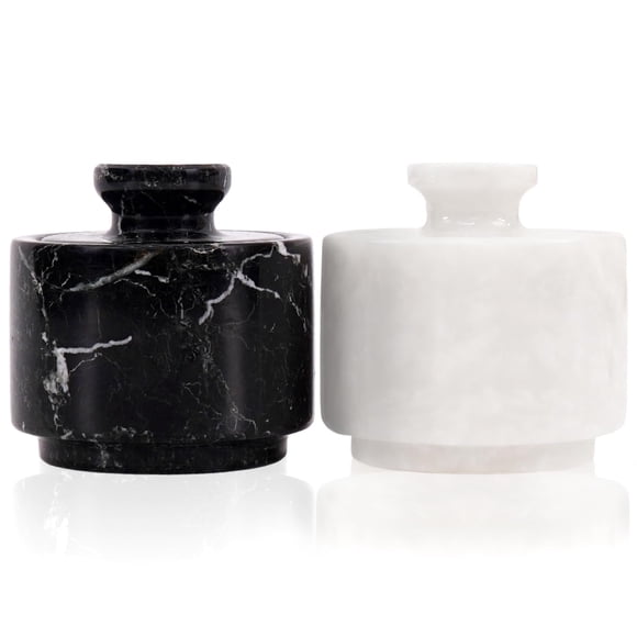 Salero MARBLOUS KRAFTS 7 cm Blanco/Negro Cebra
