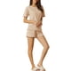 thumbnail image 4 of INSPIRE CHIC Conjunto de Salón de Punto de Waffle para Mujer, Pijama de Manga Corta con Bolsillos, Mezcla de Algodón Suave para Primavera Verano XS Albaricoque, 4 of 6