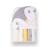 Salida De Baño Con 5 Toallitas Bebé Blanco Pillin