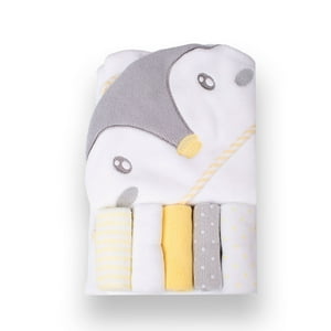 Salida De Baño Con 5 Toallitas Bebé Blanco Pillin