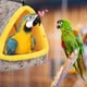 thumbnail image 2 of Pequeña jaula de pájaros cálida de invierno - cama cómoda para pájaros con tablero de soporte, cobertizo de hamaca suspendida proporciona un regalo de cabina oculta para araguas S, 2 of 3