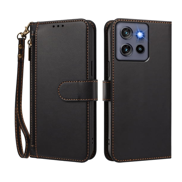 Funda Tipo Billetera para Motorola Moto G Stylus 5G 2025 con Soporte y Bolsillo con Cierre Negro