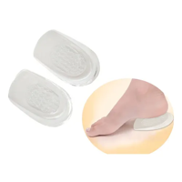 Genérico - Almohadillas Cojín Para Talón De Gel Silicona Unisex 1 Par Color Transparente Tamaño De La Plantilla 10 X 6 Cm