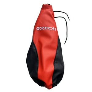 Jj Group - Funda Cubre Palanca Cambio Cuero Rojo Negro