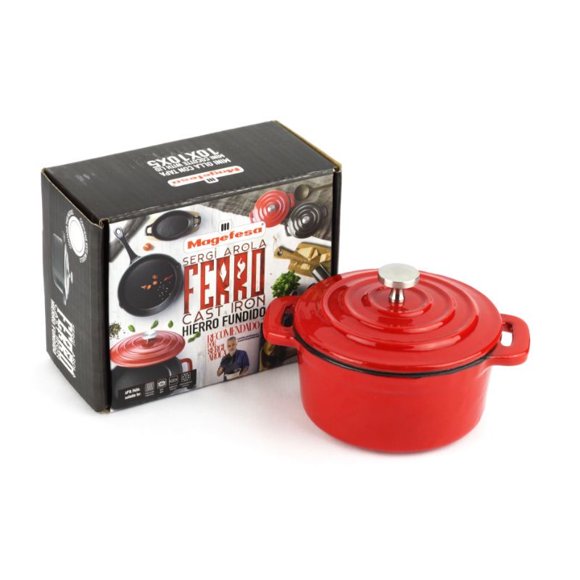 Olla Mini Ferro Rojo 2 Piezas