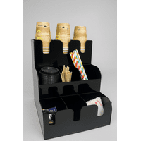 Alzate Acrilicos - Organizador Portavasos De Acrílico Negro – 3 Compartimientos