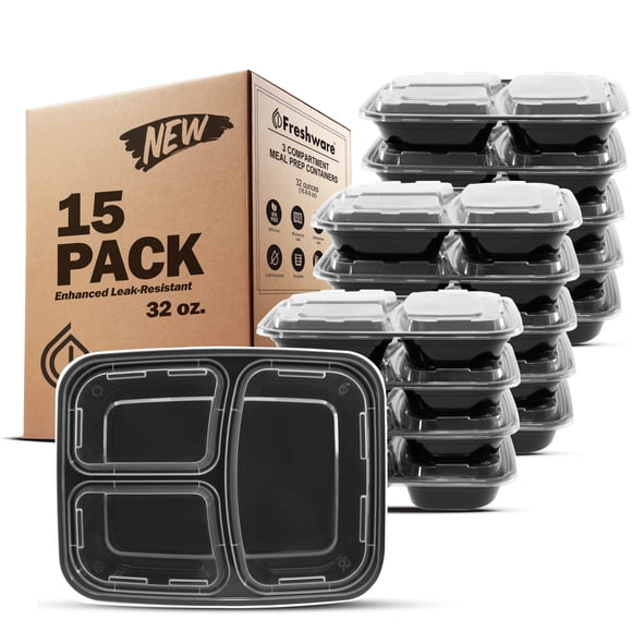 Envases Freshware para Meal Prep - Pack de 15 de 950 ml