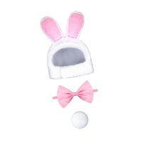 Ioensy - Disfraz De Conejito De Pascua Para Mascota, 3 Piezas, Divertido Para Cumpleaños, Uso Diario, Sombrero De Halloween, Pajarita