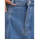 thumbnail image 5 of INSPIRE CHIC Falda Midi de Mezclilla para Mujer Regreso a Clases Cintura Alta Dobladillo de Cola de Pescado Falda de Jean Acampanada Azul Claro 2XL, 5 of 6