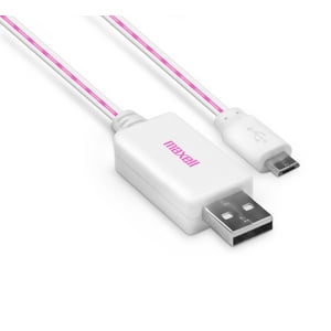Cable Maxell Iluminado 90Cm Microusb Blanco