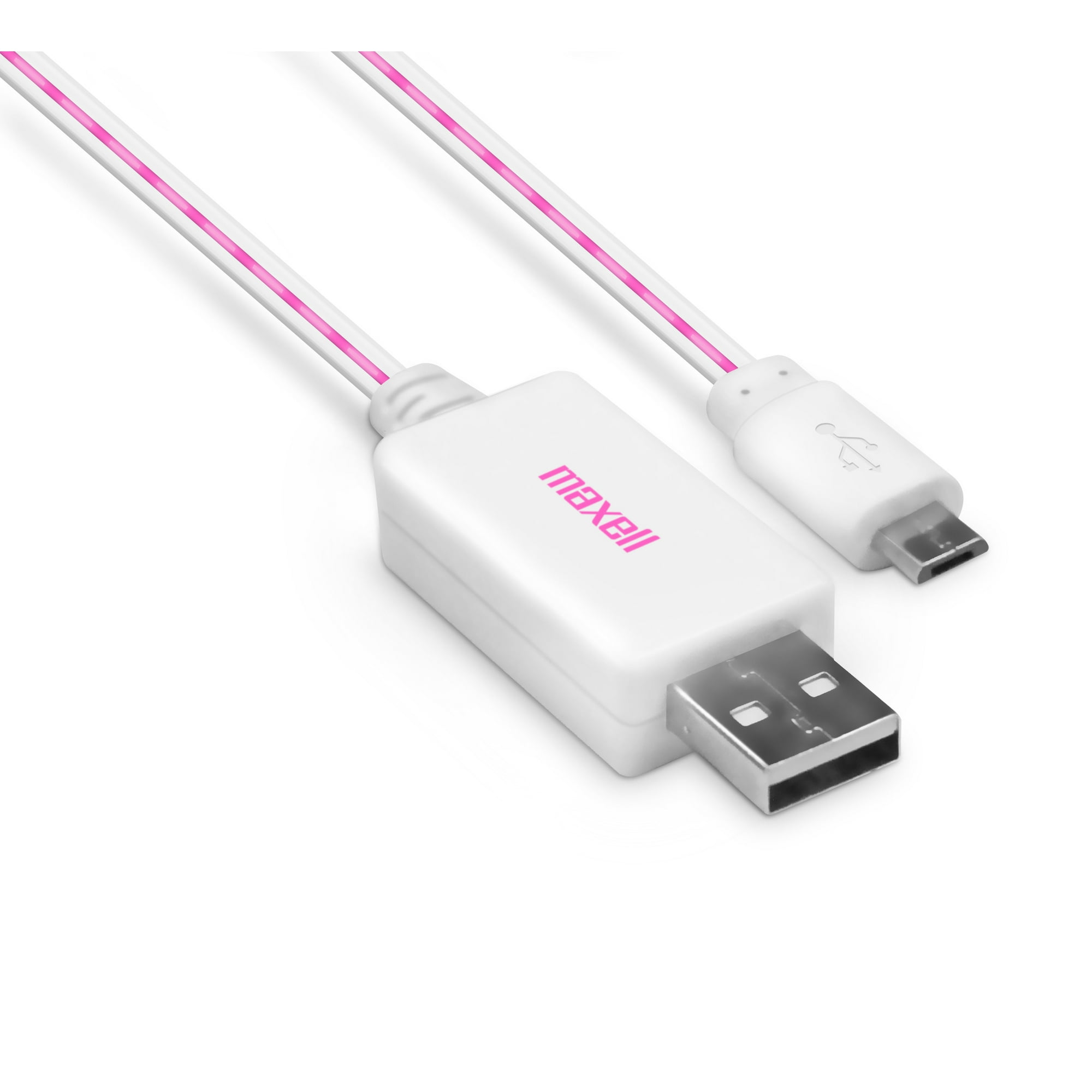 Cable Maxell Iluminado 90cm Microusb Blanco