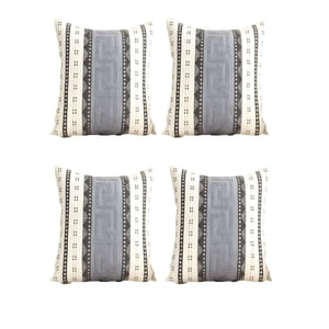 Genérico - Set De 4 Fundas De Cojin Chenille Mandala 45X45 Blanco 03