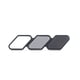thumbnail image 3 of Emblema Insignia de rejilla tricolor de acrílico apernado Toyota BLANCO GRIS NEGRO, 3 of 3