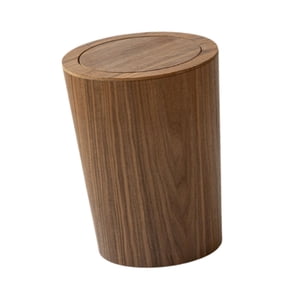 Magideal - Cubo De Basura De Madera Con Tapa, Cubo De Basura De Madera, Cesta De Basura Redonda De Estilo Japonés Rústico Para Cocina, Cubo De Basura Para Dormit Color Nogal