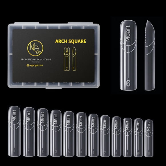 Formas para uñas MGART ARCH SQUARE 12 tamaños 120 piezas