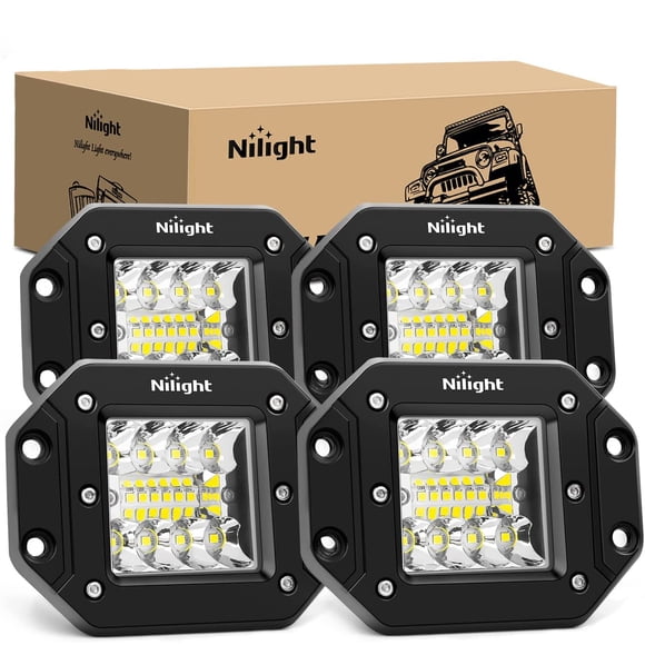 Cápsulas de luz LED Nilight, 42 W, montaje empotrado, 4 unidades, para todo terreno