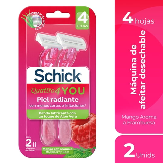 Máquina De Afeitar Quattro Raspberry 2 Un Schick