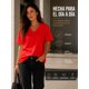 thumbnail image 3 of Polera Cuello V 100% Algodon Manga Corta Basicas Estampar Rojo S-m Lisa, 3 of 3