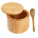 thumbnail image 1 of Salero de bambú premium, salero con tapa giratoria magnética - Salero con cuchara, 1 of 5