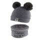 thumbnail image 1 of 2 unids conjunto bebé invierno cálido punto sombrero infantil niño pom beanie cap gris, 1 of 5