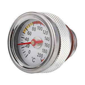 Ioensy - Medidor De Temperatura De Aceite, Accesorio Metálico, Medidor De Temperatura De Aceite De Motocicleta, Medidor De Temperatura De Aceite Plateado