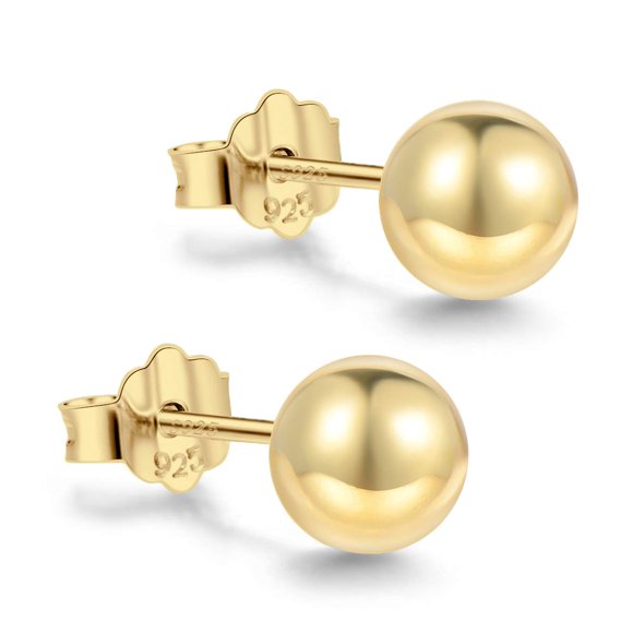 Pendiente CUTEFEEL de 10 mm con chapado de oro 18K sobre plata de ley