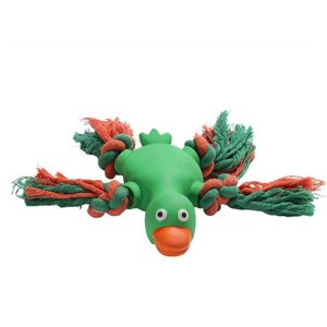 Mascan - Animal Látex Con Cuerda Verde Perro