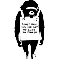 Rienda Libre Graphics - Decomural Laugh Now Monkey Banksy Ws-51322