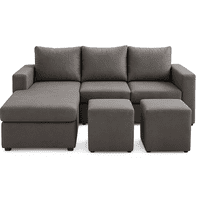 Ethan Desing - Sofa Seccional 3C Lusso Gris Oscuro Chaise Lounge Ambos Lados