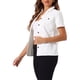 thumbnail image 4 of INSPIRE CHIC Chaqueta de Mezclilla de Regreso a Clases para Mujer Camisa de Jean con Botones y Cuello de Manga Corta Blanca M, 4 of 6