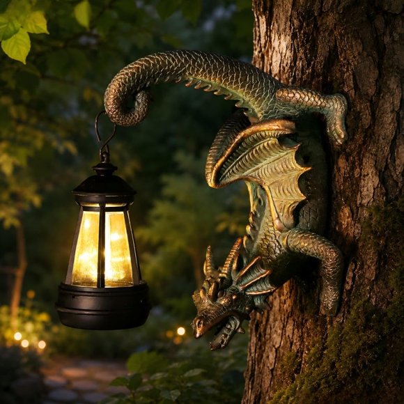 Estatua REYISO Dragón Solar Abraza Árbol