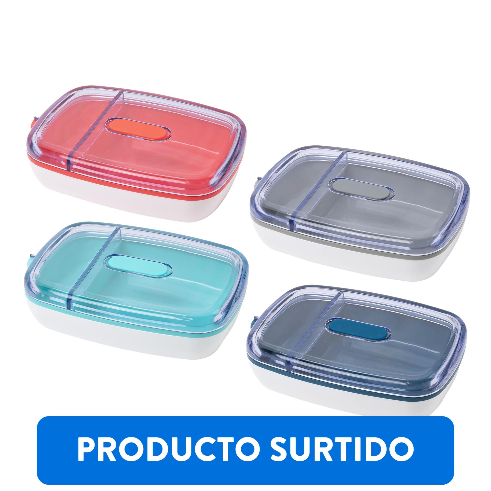 Mainstays - Contenedor Con División 630ml Pp - San 2 Piezas Multicolor