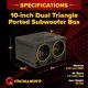 thumbnail image 3 of Caja para subwoofer Q Power de doble 10 pulgadas con ventilación, negra, 3 of 9