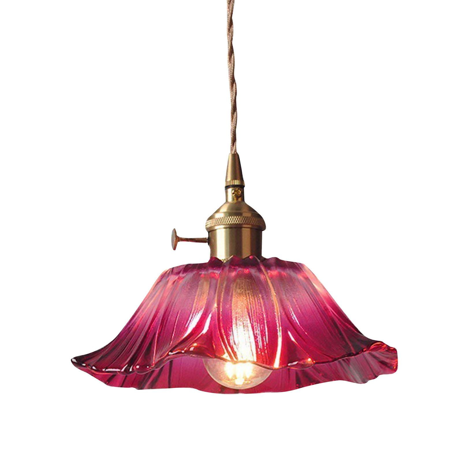 Magideal - Lámpara Colgante De Flores, Accesorios De Araña De Flores, Lámpara Colgante Elegante, Lámpara Pequeña Para Restaurante, Café, Cocina , Morado Pequeño Púrpura Rojo Pequeño