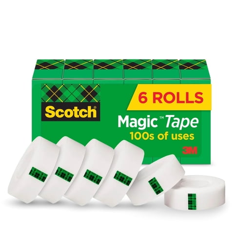Cinta Adhesiva Scotch Magic, 6 Rollos De 3/4 X 1000 Pulgadas, Para Reparación