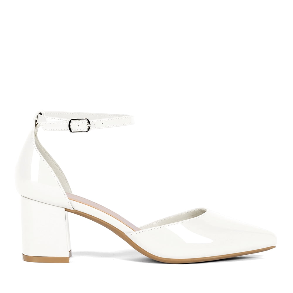 Zapato Taco Alto Blanco Fiesta Mujer Weide Gh63