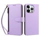 thumbnail image 1 of Funda Tipo Billetera para iphone16 Pro con Soporte y Bolsillo con Cierre Morado, 1 of 1