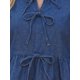 thumbnail image 5 of INSPIRE CHIC Blusas de Mezclilla para Mujer con Lazo al Frente, Mangas Abullonadas, Volante en el Bajo, Blusa Peplum, Camisas de Jean 2XL Azul Oscuro, 5 of 6