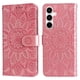 thumbnail image 3 of Funda tipo cartera FOXDOCK para Samsung Galaxy A35 , diseño girasol en relieve, cuero PU, cierre magnético, soporte y tarjetero, 3 of 5
