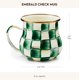 thumbnail image 4 of Taza de esmalte MACKENZIE-CHILDS 473 ml Cuadro esmeralda verde y blanco, 4 of 6
