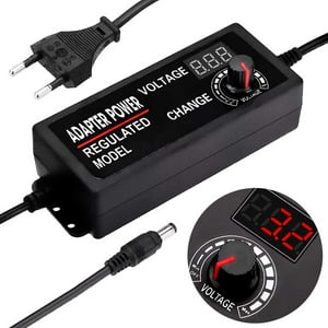 Gen - Fuente Regulada 3V A 24V Transformador Eliminador Pilas Universal Negro