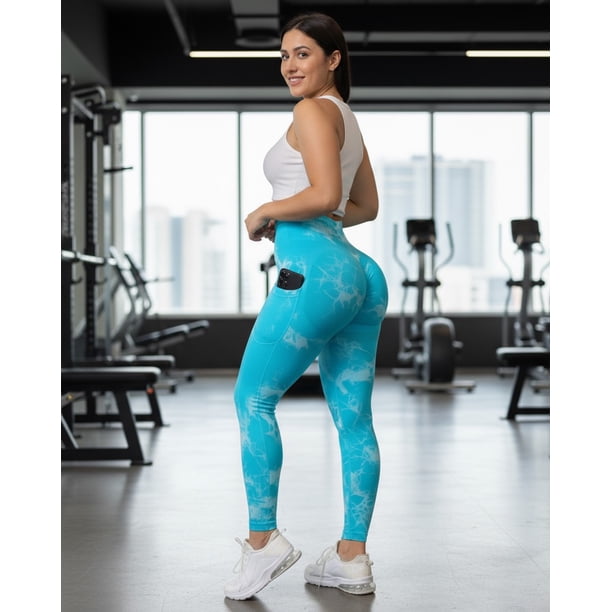 Leggings Deportivos Push Up Mujer Tie Dye con Bolsillo