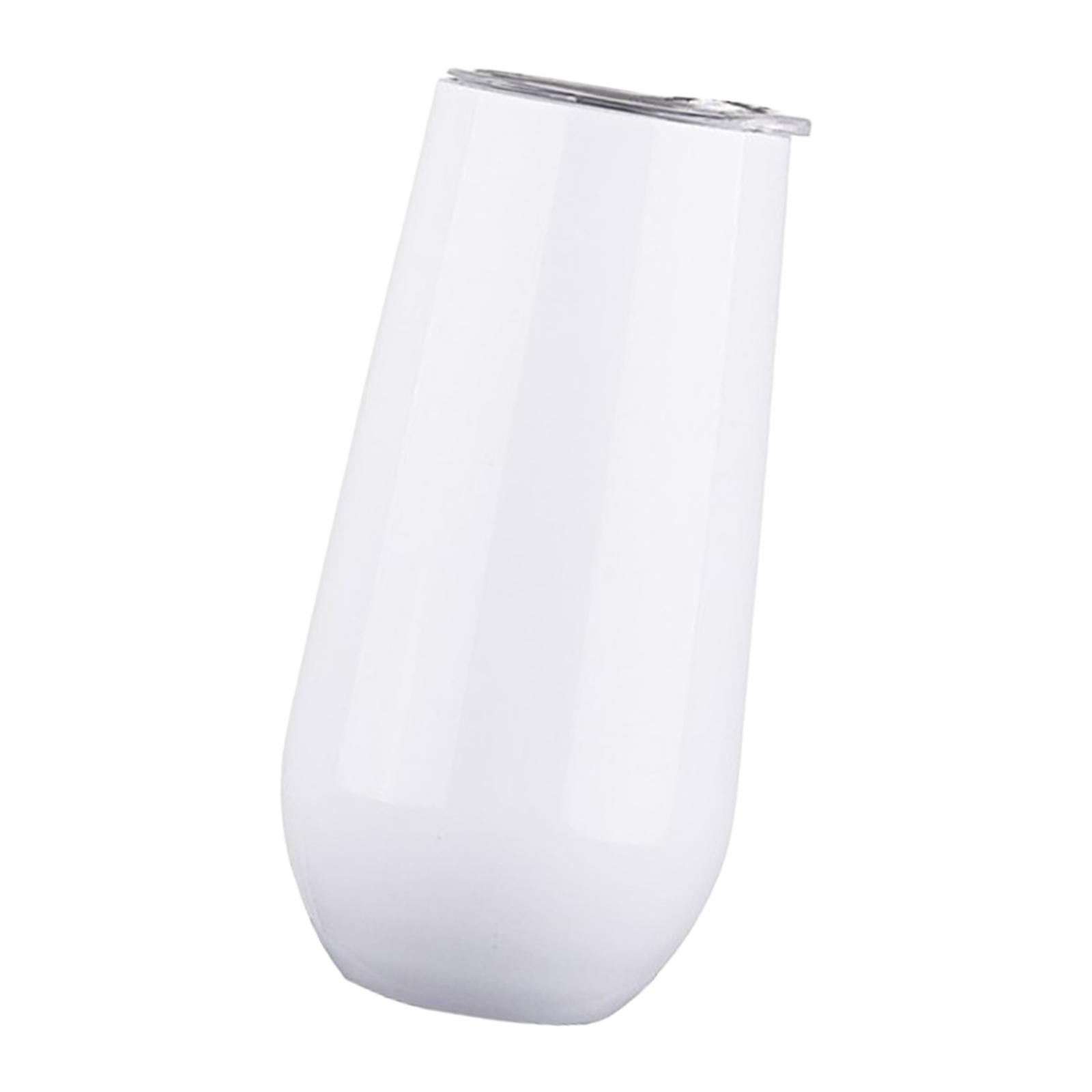 Bothyi - Vaso De Vino De Acero Inoxidable Con Tapa, Vaso Aislado Para Pesca En Barbacoa, Color Blanco